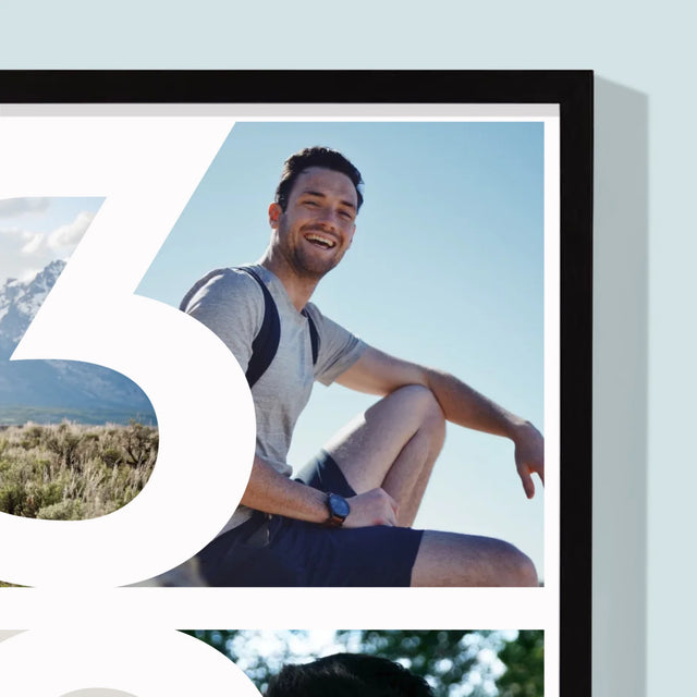 Fotocollage: 30 Jahre Ziffer  - Druck Mit Rahmen 30X40