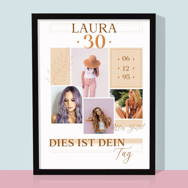 Fotocollage: Das Ist Dein Tag - Druck Mit Rahmen 30X40