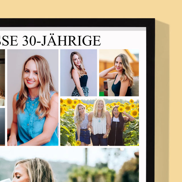 Fotocollage: Heiße 30-Jährige - Druck Mit Rahmen 30X40
