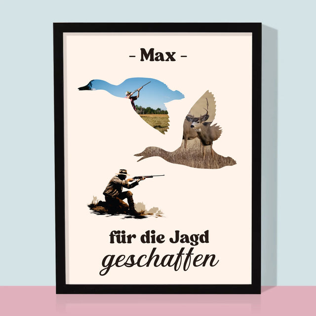 Form-Collage: Für Die Jagd Geschaffen - Druck Mit Rahmen 30X40