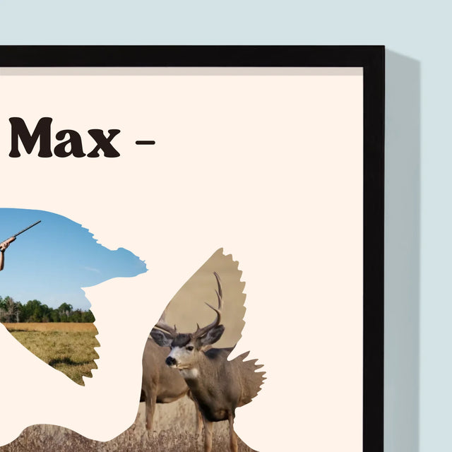 Form-Collage: Für Die Jagd Geschaffen - Druck Mit Rahmen 30X40