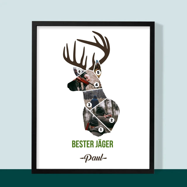 Form-Collage: Bester Jäger - Druck Mit Rahmen 30X40