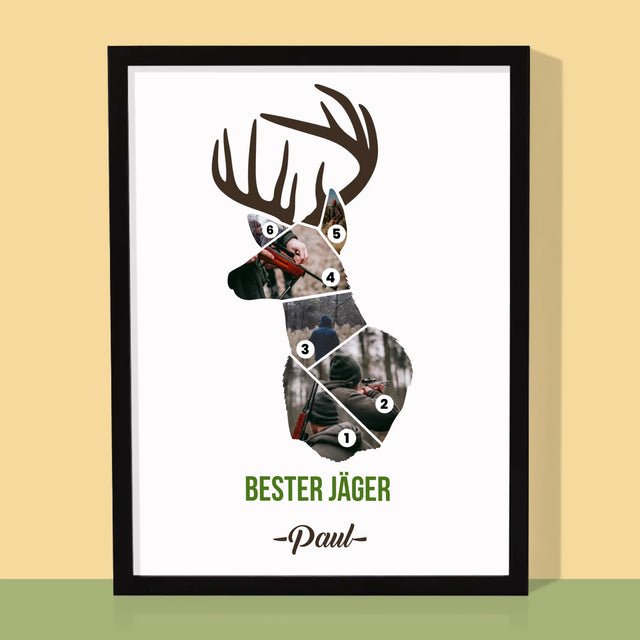 Form-Collage: Bester Jäger - Druck Mit Rahmen 30X40