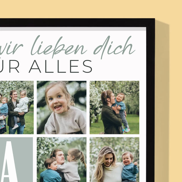 Fotocollage: Papa, Wir Lieben Dich Für Alles. - Druck Mit Rahmen 30X40