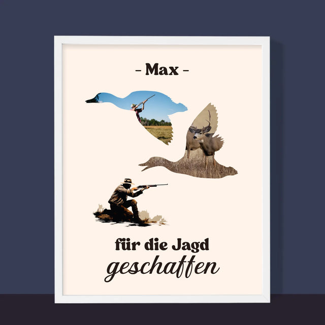 Form-Collage: Für Die Jagd Geschaffen - Druck Mit Rahmen 30X40