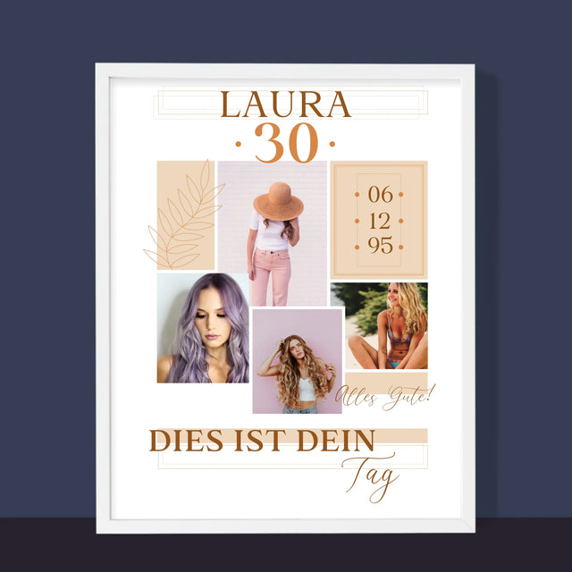 Fotocollage: Das Ist Dein Tag - Druck Mit Rahmen 30X40