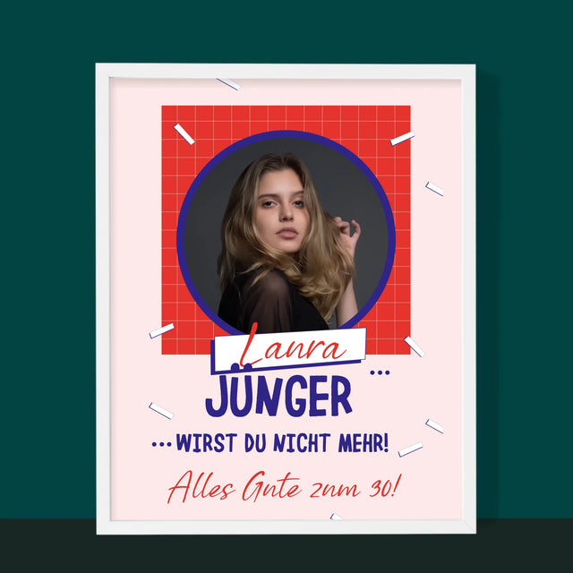 Foto Und Unterschrift: Du Wirst Nicht Jünger - Druck Mit Rahmen 30X40