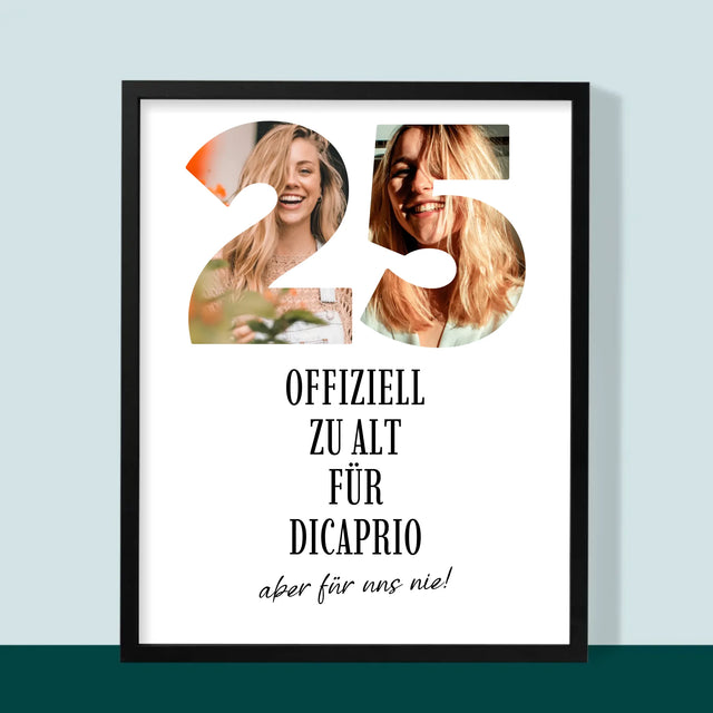 Buchstaben-Collage: Zu Alt Für Dicaprio - Druck Mit Rahmen 30X40