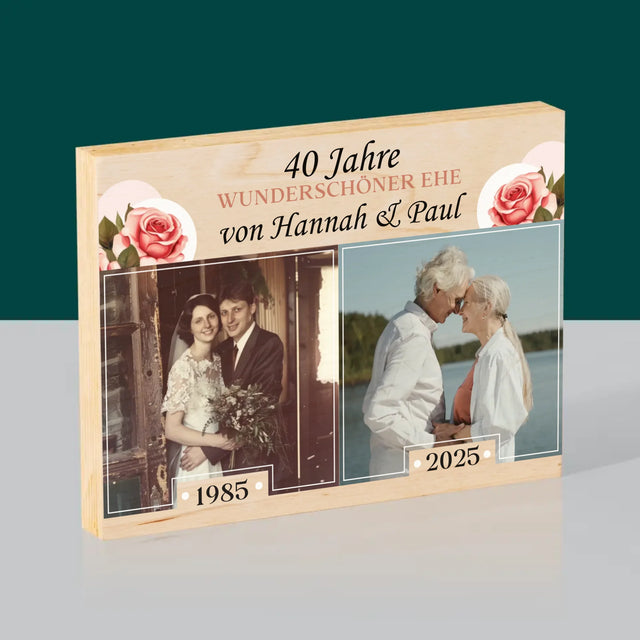 Fotocollage: Gemeinsame Jahre - Druck Auf Holz