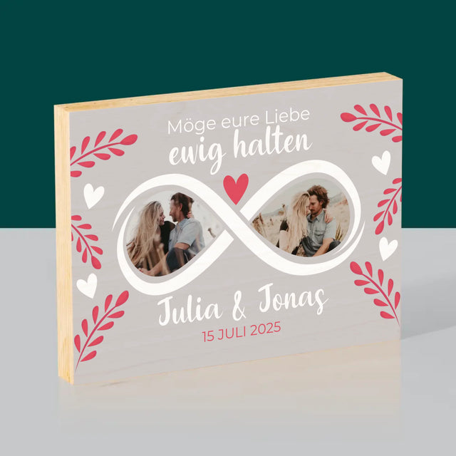 Fotocollage: Möge Eure Liebe Ewig Halten - Druck Auf Holz