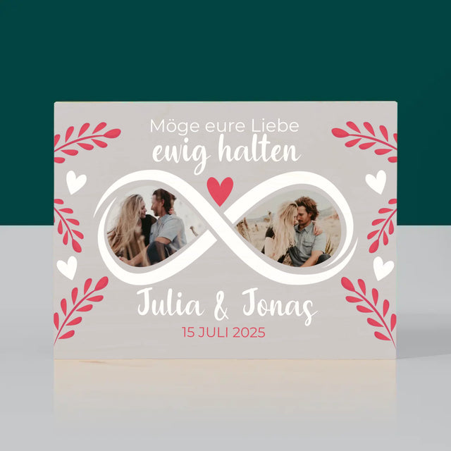 Fotocollage: Möge Eure Liebe Ewig Halten - Druck Auf Holz