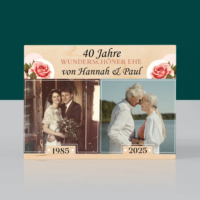 Fotocollage: Gemeinsame Jahre - Druck Auf Holz