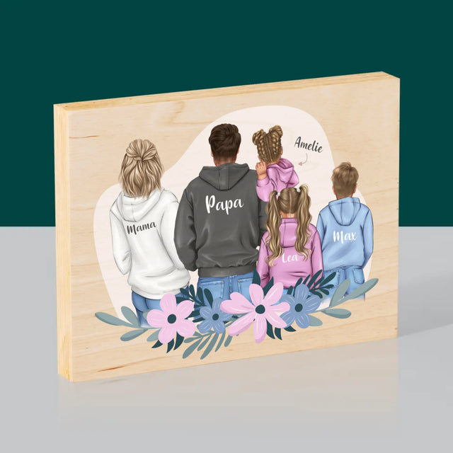 Avatar Creator: Familie Mit Kindern - Druck Auf Holz