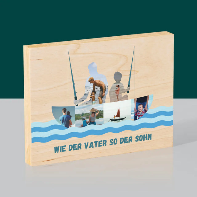 Form-Collage: Wie Der Vater So Der Sohn - Druck Auf Holz