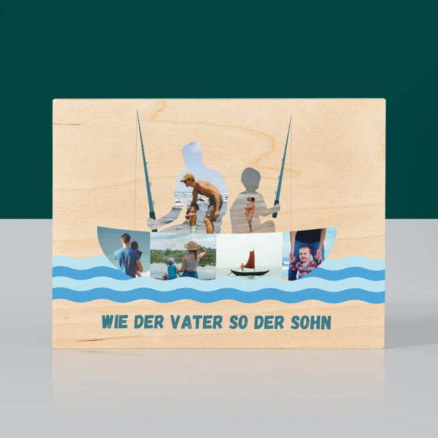 Form-Collage: Wie Der Vater So Der Sohn - Druck Auf Holz