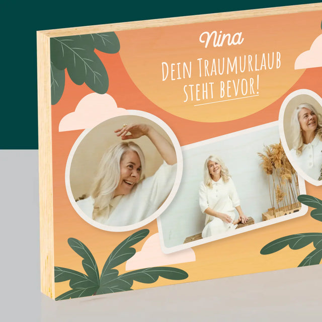 Fotocollage: Traumurlaub - Druck Auf Holz