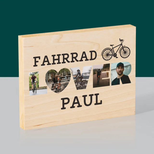 Buchstaben-Collage: Fahrradliebhaber - Druck Auf Holz