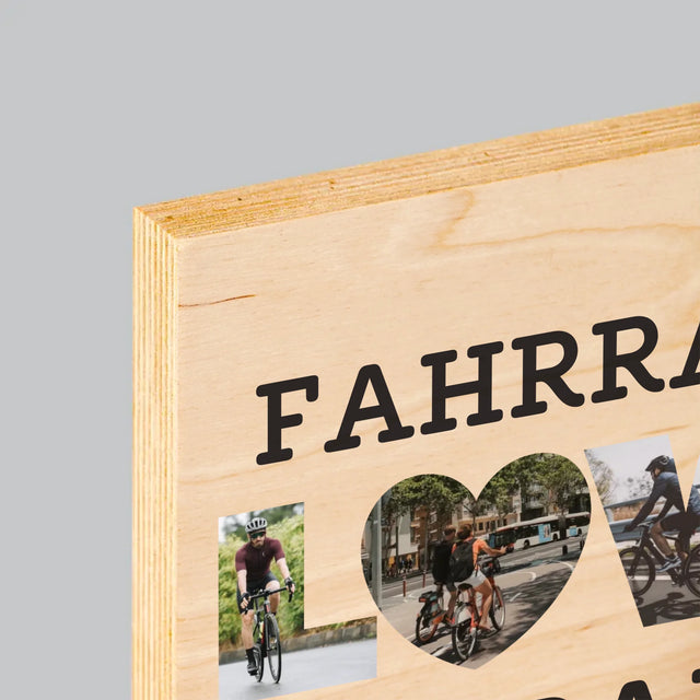 Buchstaben-Collage: Fahrradliebhaber - Druck Auf Holz