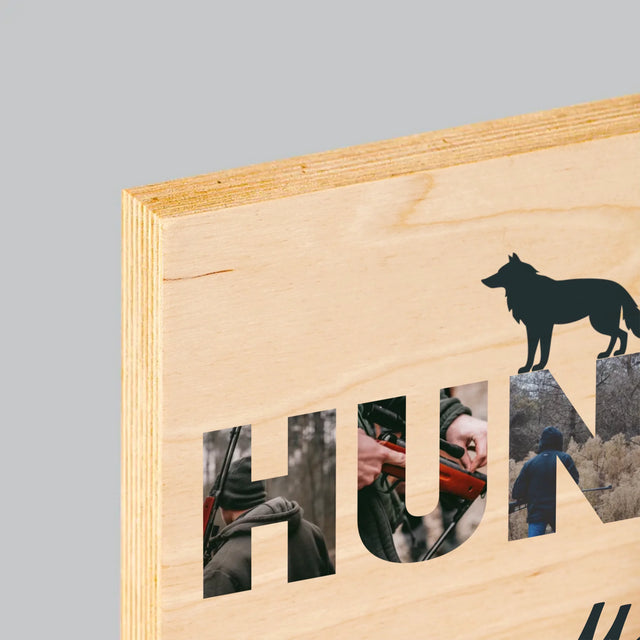 Buchstaben-Collage: Hunter - Druck Auf Holz