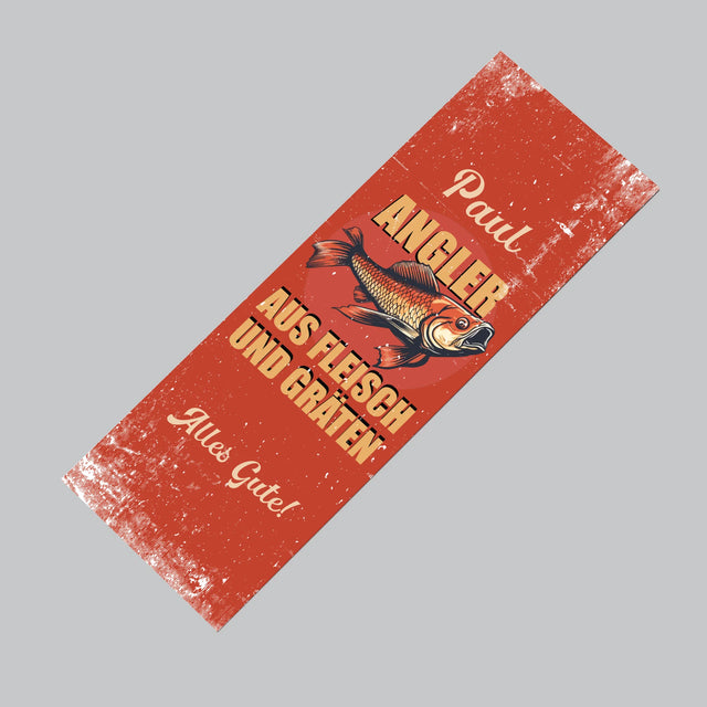 Name Und Unterschrift: Ein Angler Aus Fleisch Und Gräten - Kühlschrankmagnet