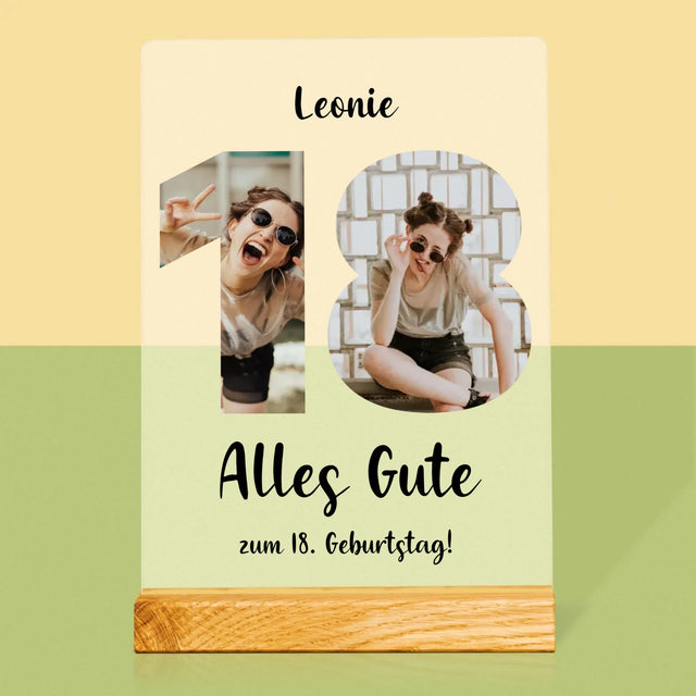 Buchstaben-Collage: 18. Geburtstag - Druck Auf Acrylglas