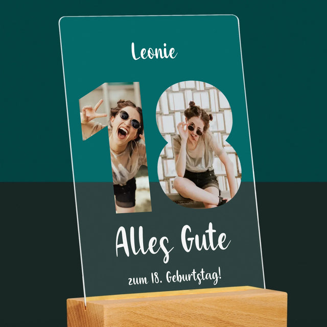 Buchstaben-Collage: 18. Geburtstag - Druck Auf Acrylglas