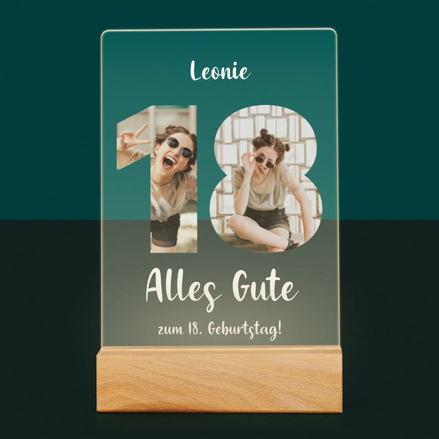 Buchstaben-Collage: 18. Geburtstag - Druck Auf Acrylglas