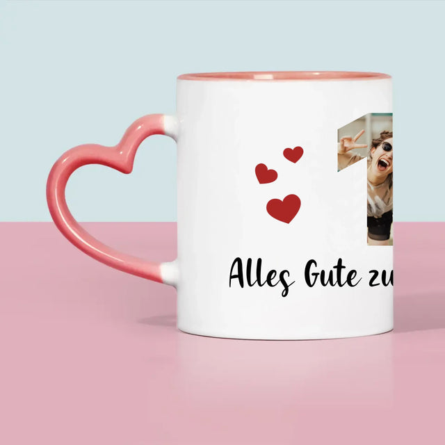 Buchstaben-Collage: 18. Geburtstag - Tasse