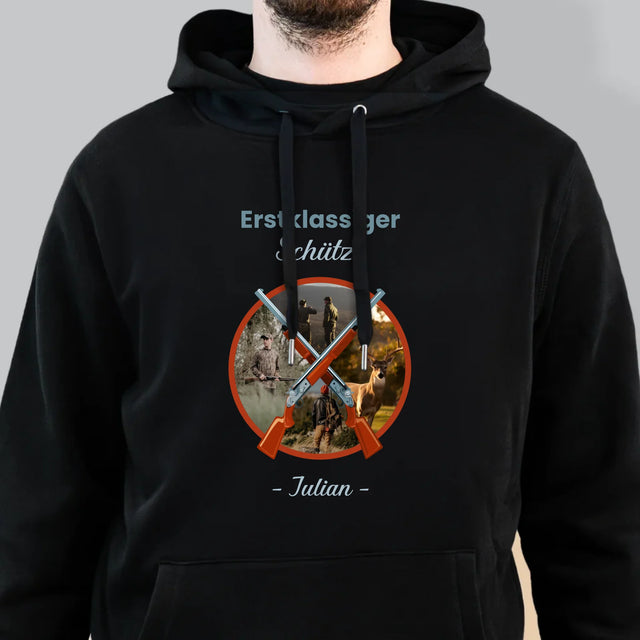 Fotocollage: Erstklassiger Schütze - Kapuzenpullover Für Herren
