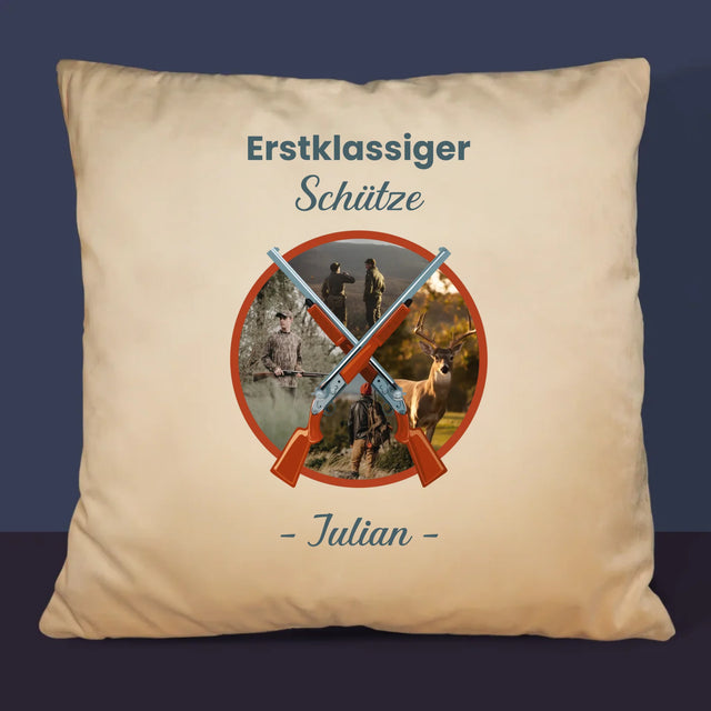 Fotocollage: Erstklassiger Schütze - Kissen