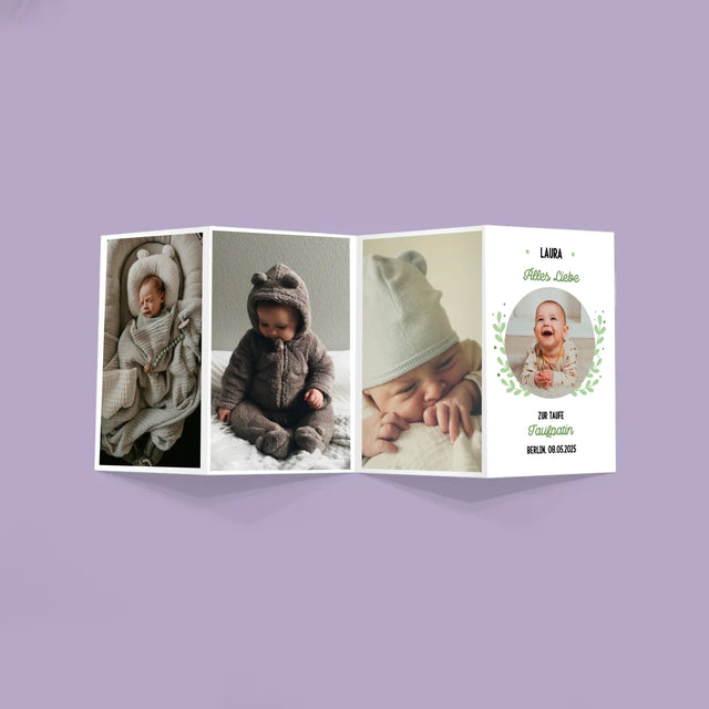 Foto Und Unterschrift: Zur Taufe - Fotos, Harmonikaartig Gefaltet