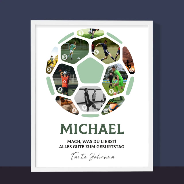 Fotocollage: Fußball - Druck Mit Rahmen 30X40