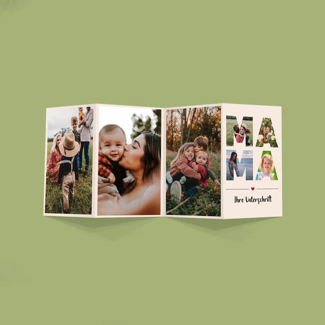 Buchstaben-Collage: Mama - Fotos, Harmonikaartig Gefaltet