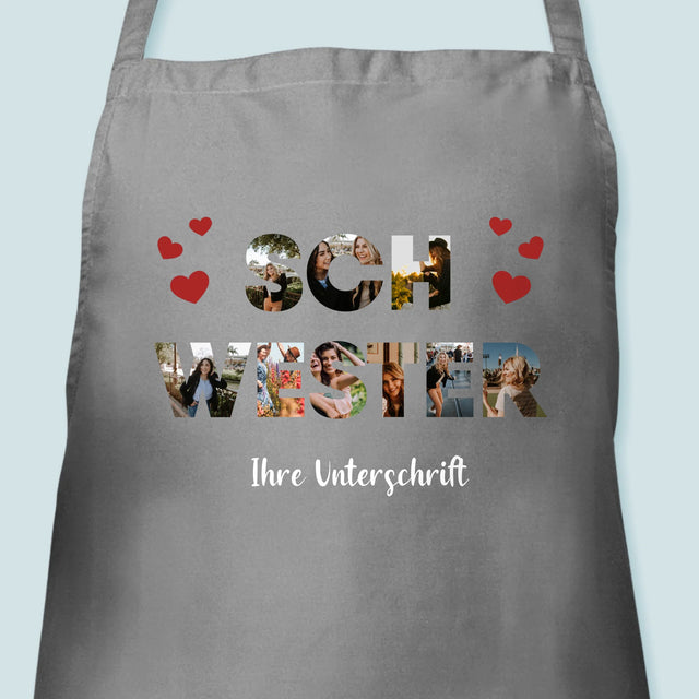 Buchstaben-Collage: Schwester - Schürze