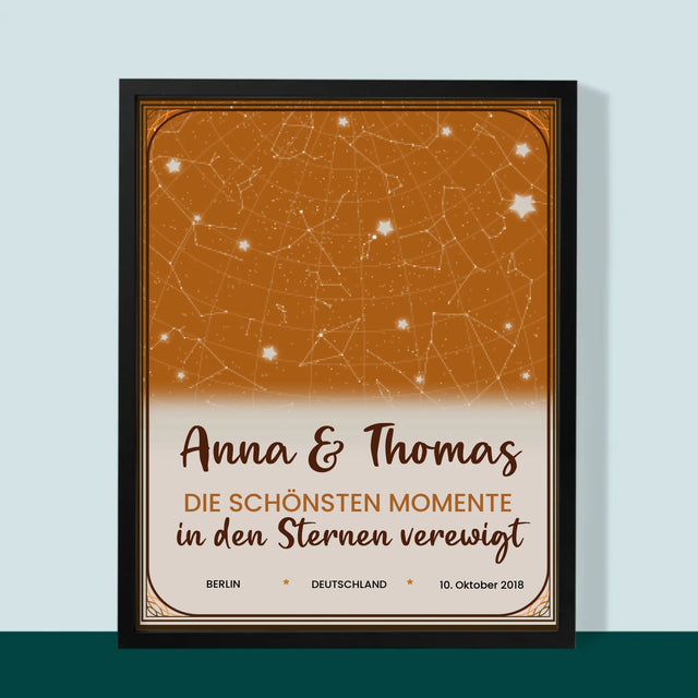 Sternkarte: Sternkarte: Die Schönsten Momente - Druck Mit Rahmen 30X40