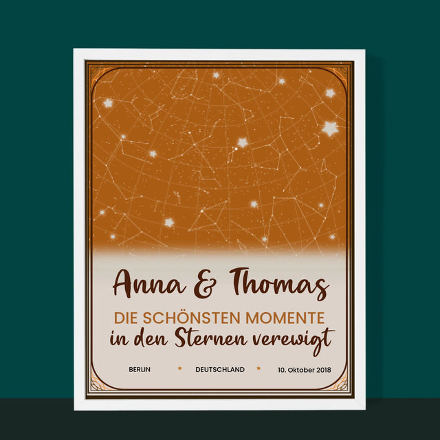 Sternkarte: Sternkarte: Die Schönsten Momente - Druck Mit Rahmen 30X40