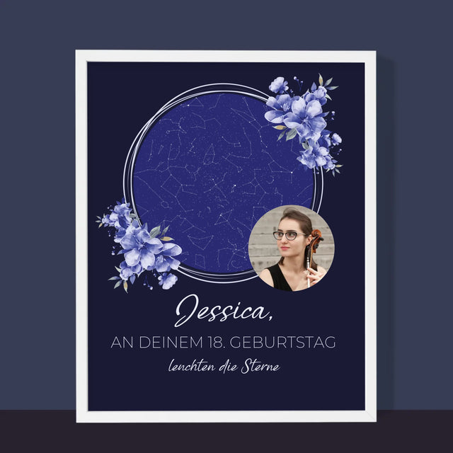 Sternkarte: Sternkarte: Sterne Leuchten Für Dich - Druck Mit Rahmen 30X40