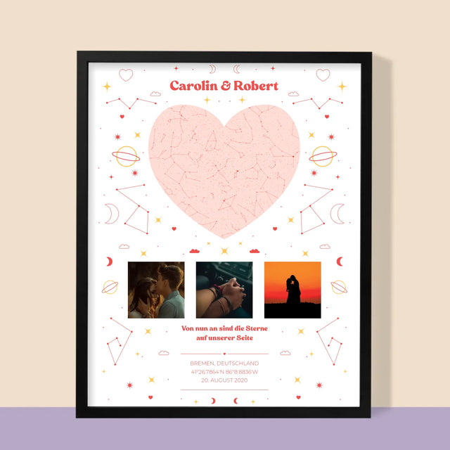 Sternkarte: Sternkarte: Auf Unserer Seite - Druck Mit Rahmen 30X40