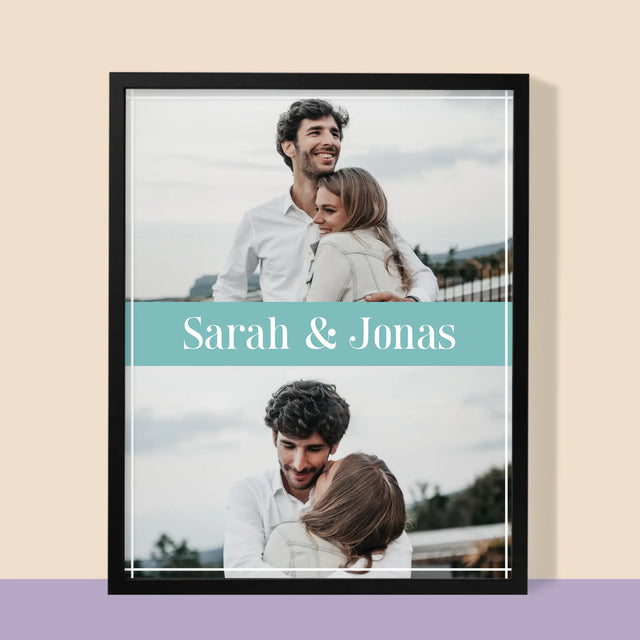 Fotocollage: Verliebte Namen - Druck Mit Rahmen 30X40