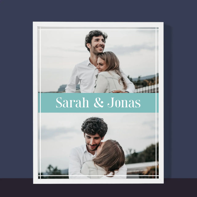 Fotocollage: Verliebte Namen - Druck Mit Rahmen 30X40