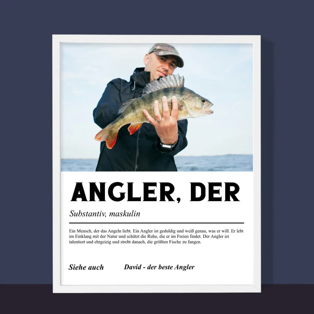 Foto Und Unterschrift: Angler Definition - Druck Mit Rahmen 30X40