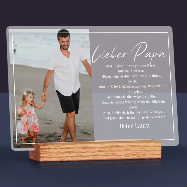 Foto Und Unterschrift: Lieber Papa - Druck Auf Acrylglas
