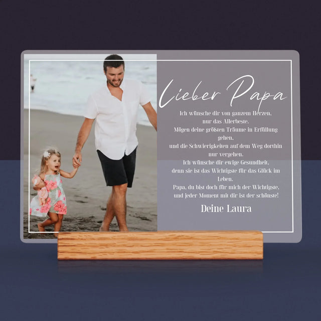 Foto Und Unterschrift: Lieber Papa - Druck Auf Acrylglas