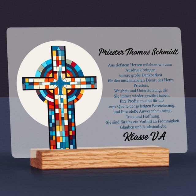 Name Und Unterschrift: Danksagung Kreuz - Druck Auf Acrylglas