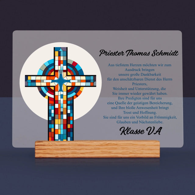 Name Und Unterschrift: Danksagung Kreuz - Druck Auf Acrylglas