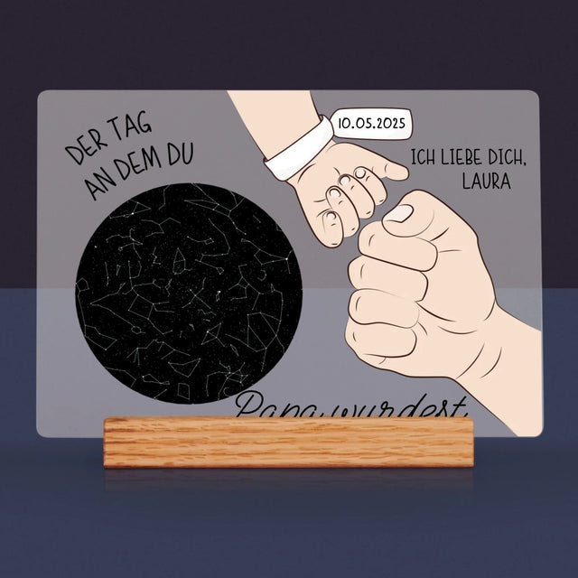 Sternkarte: Der Tag An Dem Du Papa Wurdest - Druck Auf Acrylglas