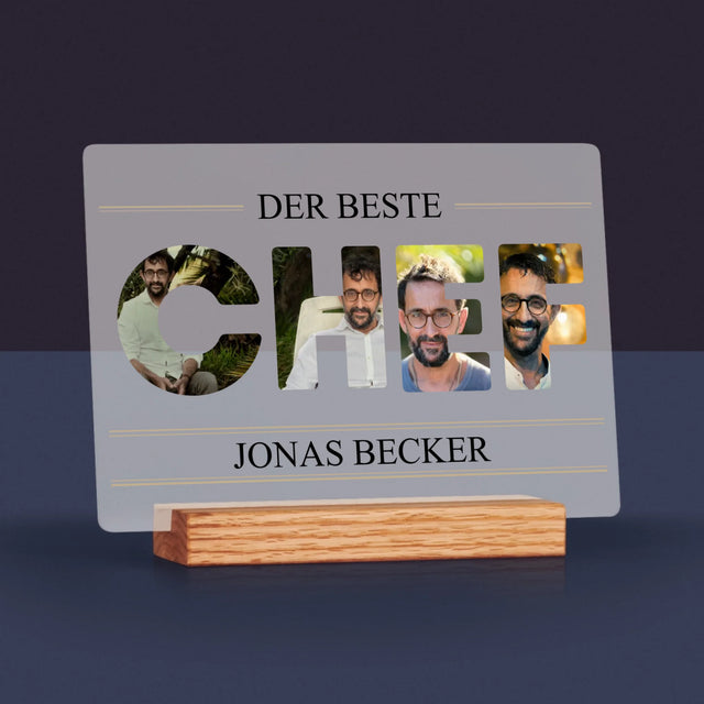 Buchstaben-Collage: Bester Chef 2 - Druck Auf Acrylglas