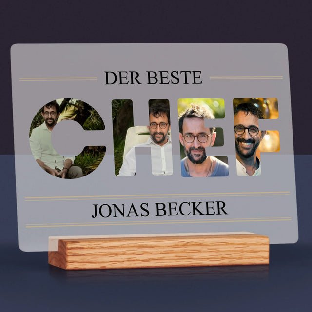 Buchstaben-Collage: Bester Chef 2 - Druck Auf Acrylglas