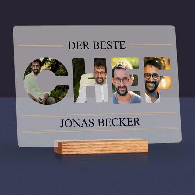 Buchstaben-Collage: Bester Chef 2 - Druck Auf Acrylglas