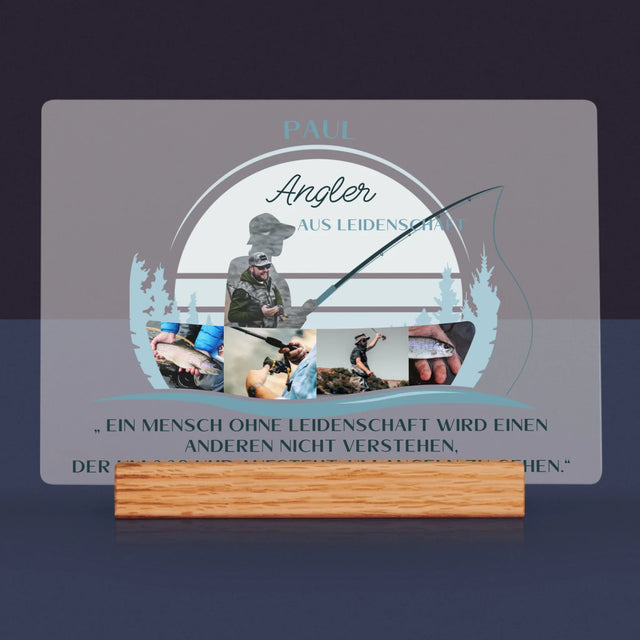 Form aus Fotos: Leidenschaftlicher Angler – Druck auf Acrylglas | DE